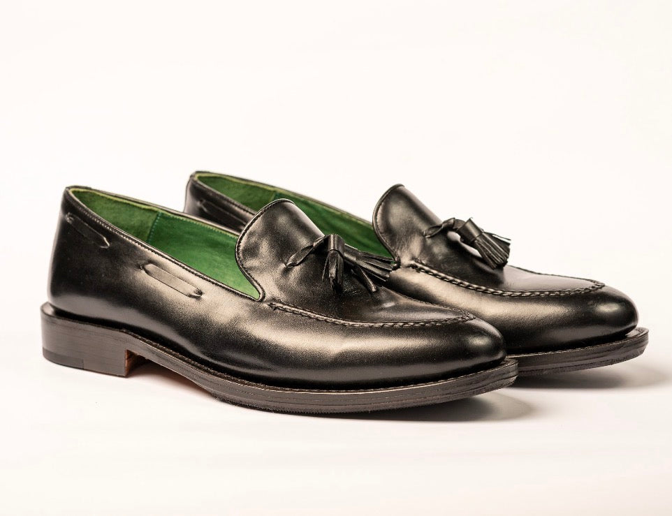 Tassel Loafer em Cromo Alemão - Preto – Legrand Leather®