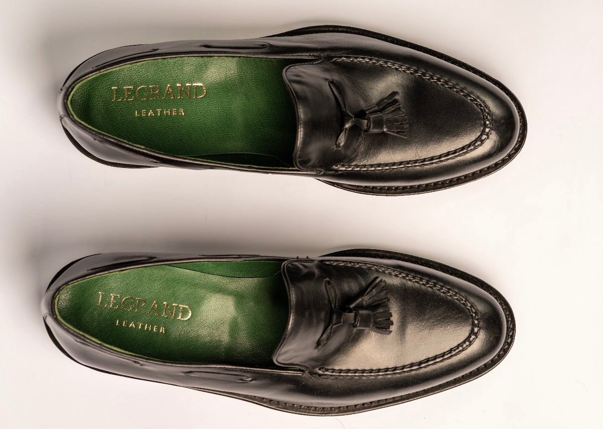 Tassel Loafer em Cromo Alemão - Preto – Legrand Leather®